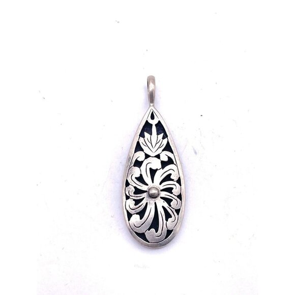 JCD 925 Sterling Silver Filigree Drop Pendant - Picture 3 of 4